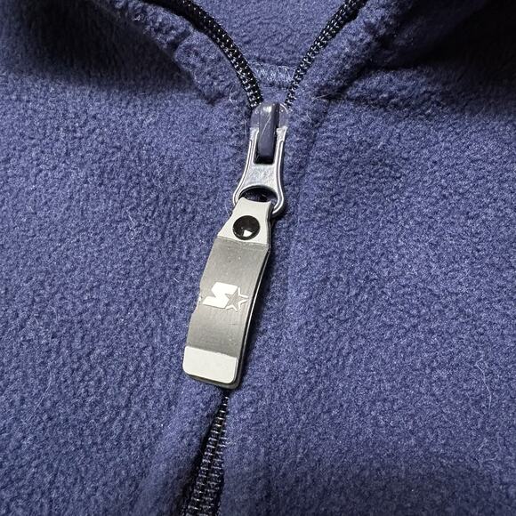 Starter University of Michigan Wolverines Quarter Zip Fleece Navy Maize Mens M - Picture 6 of 15